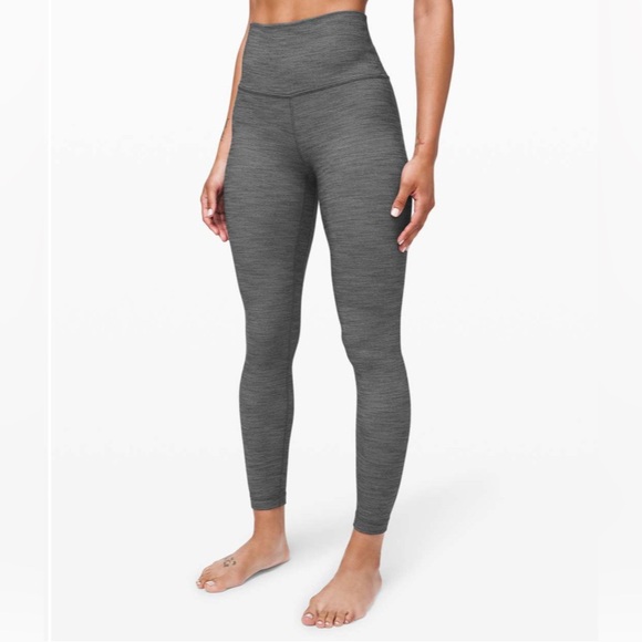 Lululemon Align Pant II 25" Mini Heathered Herringbone Heathered Black White 8 - Picture 1 of 5